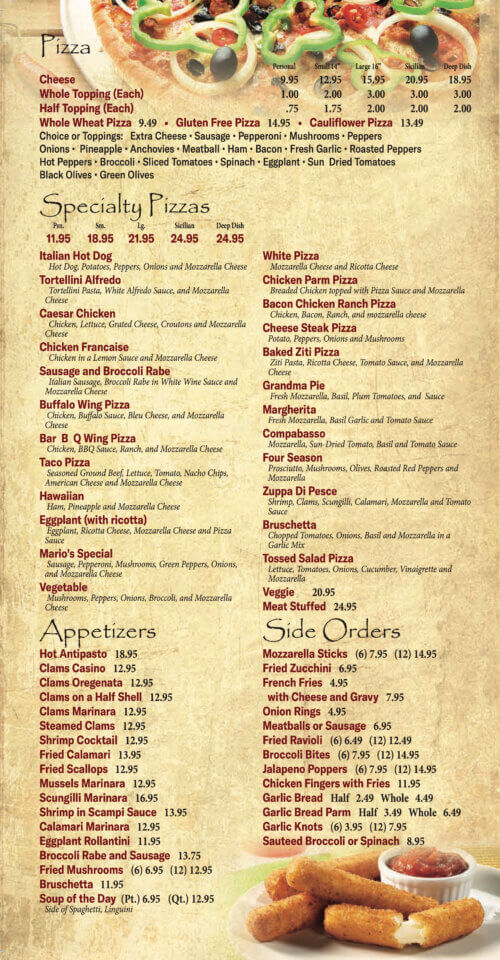 Menu - Mario's Famous Pizza